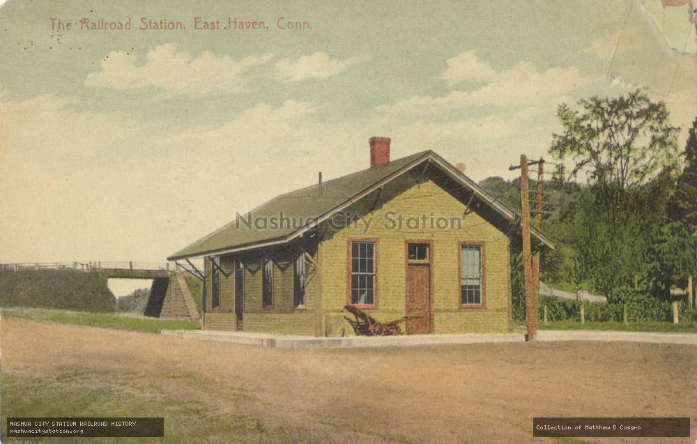 Postcard: The Railroad Station, East Haven, Connecticut